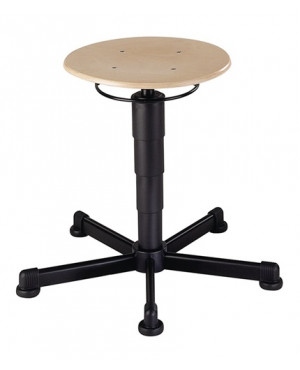 Drehhocker m.Bodengleitern Buche natur Sitz-H.460-630mm BIMOS