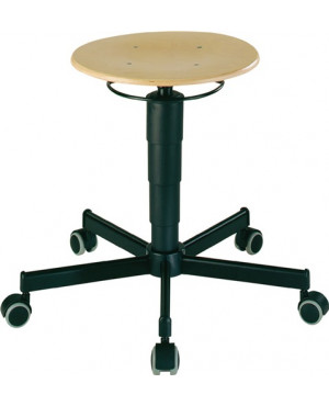 Drehhocker m.Rollen Buche natur Sitz-H.460-630mm BIMOS