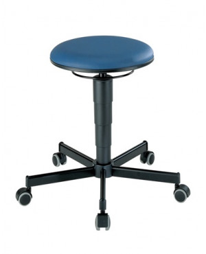 Drehhocker m.Rollen Kunstlederpolster blau Sitz-H.460-630mm BIMOS