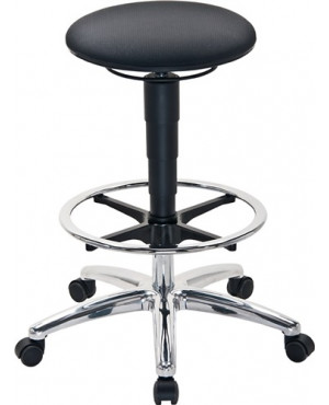 Drehhocker m.Sitz-Stop-Rollen u.Fußring Supertec-Gewebe grau Sitz-H.510-780mm