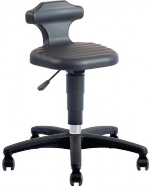 Drehhocker Flex m.Rollen Integralschaum schwarz Sitz-H.450-650mm m.Rückenstütze
