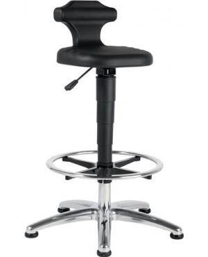 Sitz-/Stehstuhl Flex Integralschaum Sitz-H.510-780mm m.Fußring ESD BIMOS