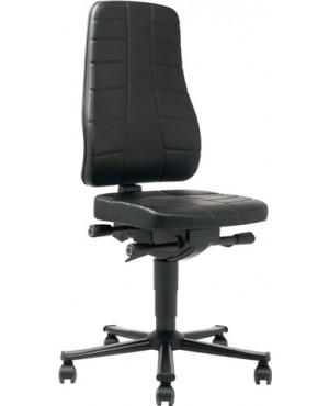 Arbeitsdrehstuhl Highline Rollen Kunstlederpolster schwarz 450-600mm BIMOS