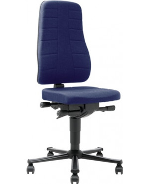 Arbeitsdrehstuhl All-In-One Highline Rollen Stoffpolster blau 450-600mm BIMOS