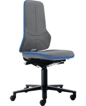 Arbeitsdrehstuhl Neon Rollen Supertec-Gewebe grau blau 450-620mm BIMOS