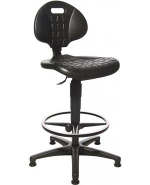 Arbeitsdrehstuhl Tec 20 Bodengleiter+Fußring Polyurethanschaum schwarz 590-840mm