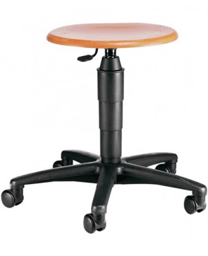 Drehhocker m.Rollen Buche natur Sitz-H.420-550mm TOPSTAR