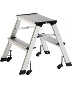 Klapptritt Stufen 2 Plattformhöhe 440mm Alu.fahrbar