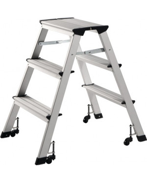 Klapptritt Stufen 3 Plattform-H.630mm Alu.fahrbar