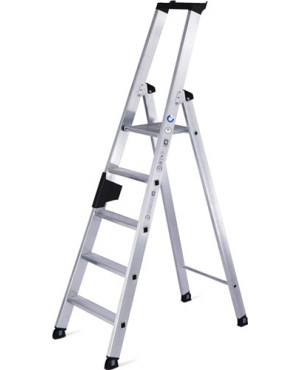Stufenstehleiter 4 Stufen Alu.Leiterlänge 1600mm m.ergo-pad-Griffzone GÜNZBURGER