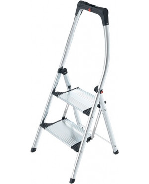 Klapptritt Stufen 2 Plattform-H.490mm Alu.m.Anti-Rutsch-Riffelung HAILO
