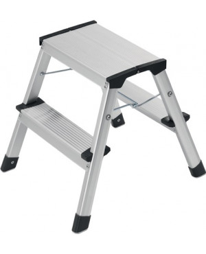 Klapptritt Stufen 2 Plattform-H.460mm Alu.m.Anti-Rutsch-Riffelung HAILO