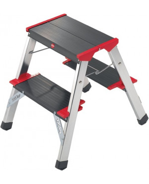 Klapptritt Stufen 2x2 Plattform-H.440mm Alu.m.Anti-Rutsch-Riffelung HAILO