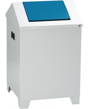 Putzwollkasten H680xB400xT400mm Geh.lichtgrau/Klappe enzianblau Stahlbl.STUMPF