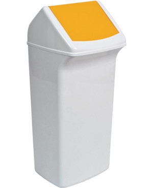 Wertstoffsammler 40l H747xB320xT366mm weiß gelb m.Deckel DURABLE