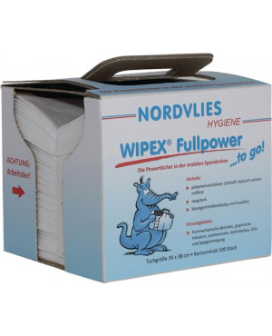 Putztuch WIPEX Fullpower TO GOZoll L380xB340ca.mm z-gefaltet weiß WIPEX
