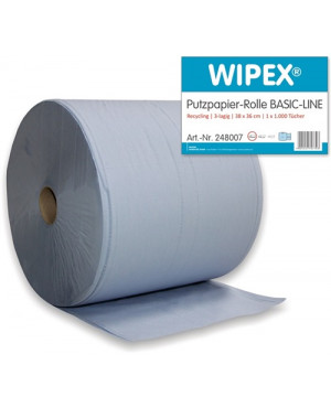Putztuch Basic-Line L360xB380ca.mm 3-lagig blau 1RL/VE Wipex
