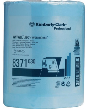 Wischtuch WYPALL X60 8371 L380xB315ca.mm 1-lagig,perforiert,geprägt blau