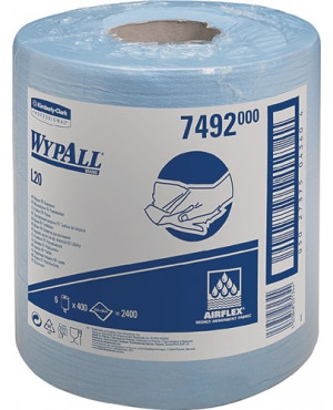 Putztuch WYPALL L10 EXTRA 7492 L380xB185ca.mm 1-lagig,perforiert,RCS blau