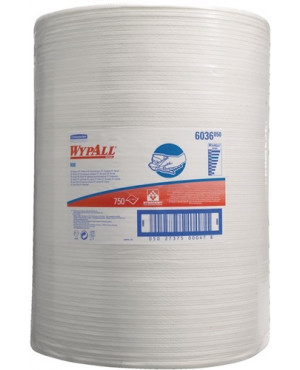 Wischtuch WYPALL X60 6036 L380xB420ca.mm 1-lagig weiß 1 Rl.x 750 Tü.