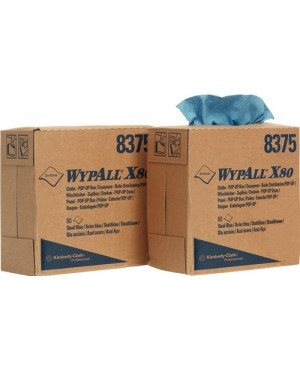 Wischtuch Wypall X80 8375 L426xB231ca.mm 1-lagig stahlblau 5 Boxen x 80 Tü.