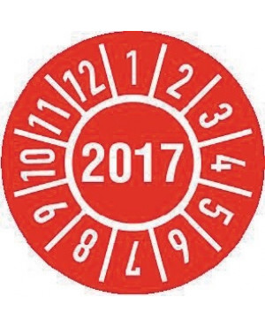 Einjahresprüfplakette D.15mm Jahr 2017 m. Monaten Folie Btl. a 100 St.