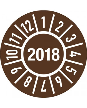 Einjahresprüfplakette D.30 mmBxL Jahr 2018 m.Monaten Folie
