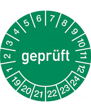 Mehrjahresprüfplakette D.30mm gepr.2019-2024 Folie Btl.a 100 St.
