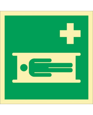 Rettungszeichen ASR A1.3/DIN EN ISO 7010/DIN67510 L148xB148mm Krankentrage Folie