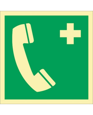 Rettungszeichen ASR A1.3/DIN EN ISO 7010/DIN 67510 L148xB148mm Nottelefon Folie