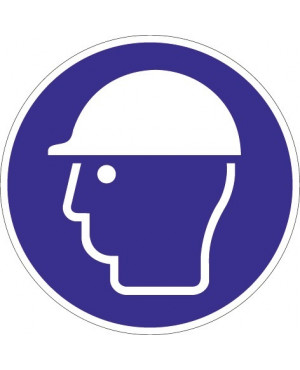 Schild Kopfschutz benutzen D.200mm Kunststoff blau/weiß ASR A1.3 DIN EN ISO 7010