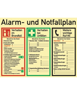 Alarm-/Notfallplan ASR A1.3/DIN EN ISO 7010/DIN 67510 L620xB480mm Ku.