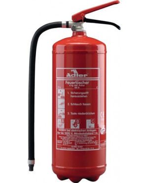 Pulverfeuerlöscher Adler PDE6 6kg m.Dauerdruck Brandkl.27 A 183 B C m.Wandh.