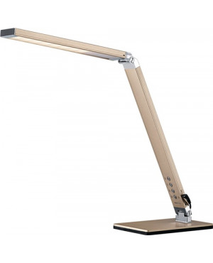 Schreibtischleuchte Alu.gold m.Standfuß u.5-Stufen-Dimmer m.LED