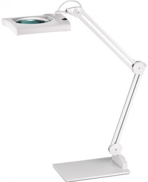 LED-Lupenleuchten 190,5mm (7,5 Zoll) m. Abdeckung,eckiger Kopf weiß m. Standfuß