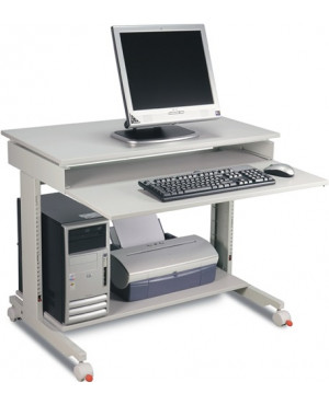 PC-Arbeitstisch H720-1100xB900xT500mm lichtgrau fahrbar