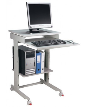 PC-Arbeitstisch H720-1100xB600xT500mm lichtgrau fahrbar