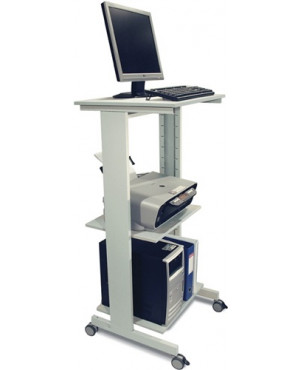 PC-Arbeitstisch H1180xB600xT500mm lichtgrau fahrbar