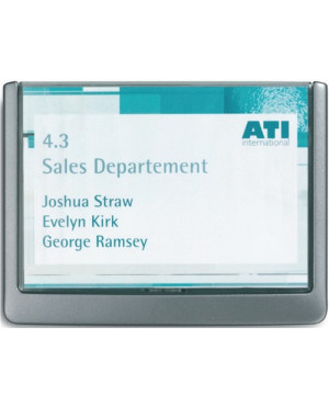 Tür-/Infoschild B149xH105,5mm Sichtfenster Plexiglas Rücken ABS graphit DURABLE