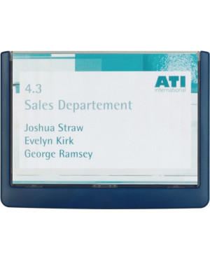 Tür-/Infoschild B149xH105,5mm Sichtfenster Plexiglas Rücken ABS blau DURABLE