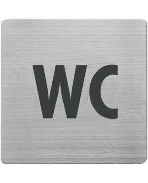 Tür-/Infoschild B90xH90mm Sichtfenster WC Rücken VA geb.