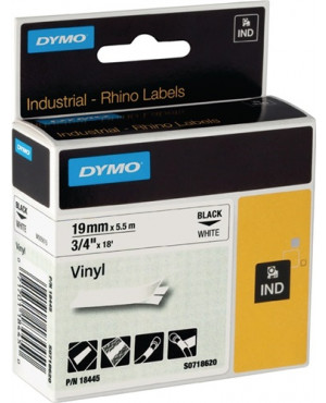 Schriftband Band-B.19mm Band-L.5,5m Vinylband schwarz auf weiß DYMO
