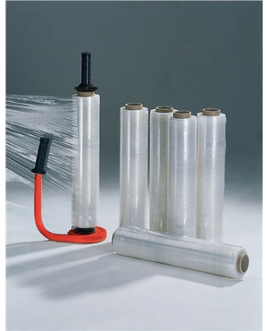 Stretchfolienset Spezial L300 mxB450 mm 20 µm transp.m.1 Abroller u.6 Rollen