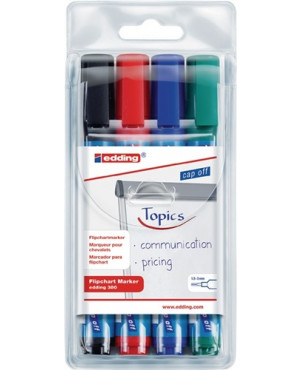 Flipchartmarker 380 schwarz/rot/blau/grün Strich-B.1,5-3mm Rundspitze EDDING