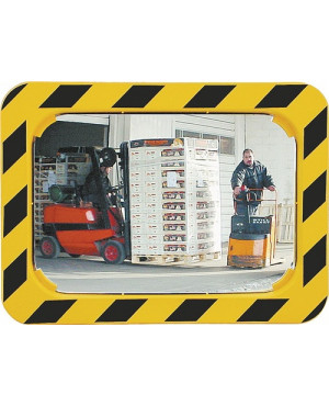 Sicherheits-/Verkehrsspiegel H600xB800mm Ku.gelb/schwarz f.2 Richtungen 20m SPL