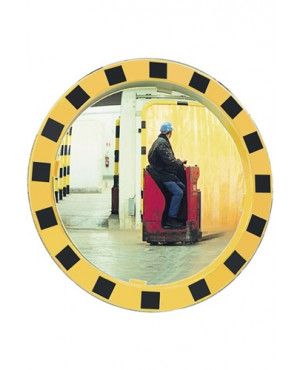 Sicherheits-/Verkehrsspiegel D.600mm Ku.gelb/schwarz f.2 Richtungen 11m SPL
