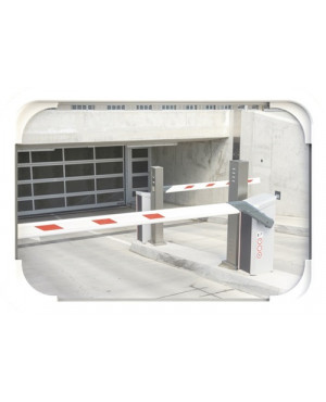 Verkehrsspiegel H400xB600mm Kunststoff,weiß 15m
