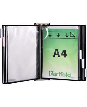 Wandhalter 5 Sichttafeln schwarz m.Drahtrahmen,ku.-ummantelt f.DIN A4