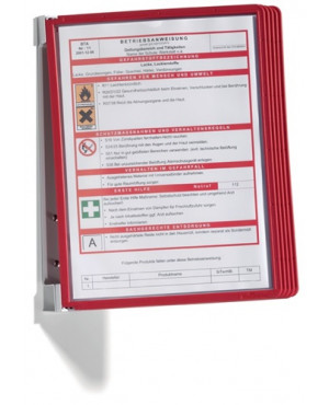 Wandhalter 5 Sichttafeln rot m.Profilrahmen DURABLE