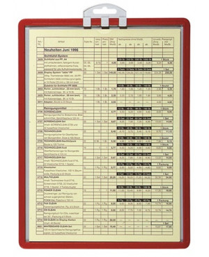 Infotafel DIN A4 m.Profilrahmen rot z.Aufhängen 5St./Btl.DURABLE